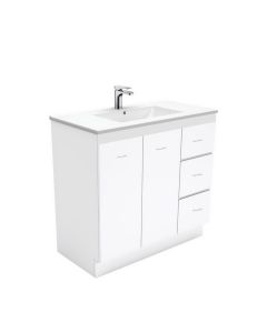 1200mm Bathroom Free Standing White Vanity With Ceramic Basin