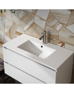 Gloss White 750mm Wide Wall Mounted Vanity Unit