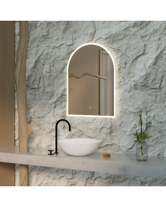 Wall Mounted Anti-Fog Round LED Bathroom Mirror with Touch Switch