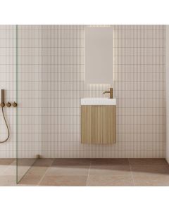 Wave Flute 400mm Small Space Vanity